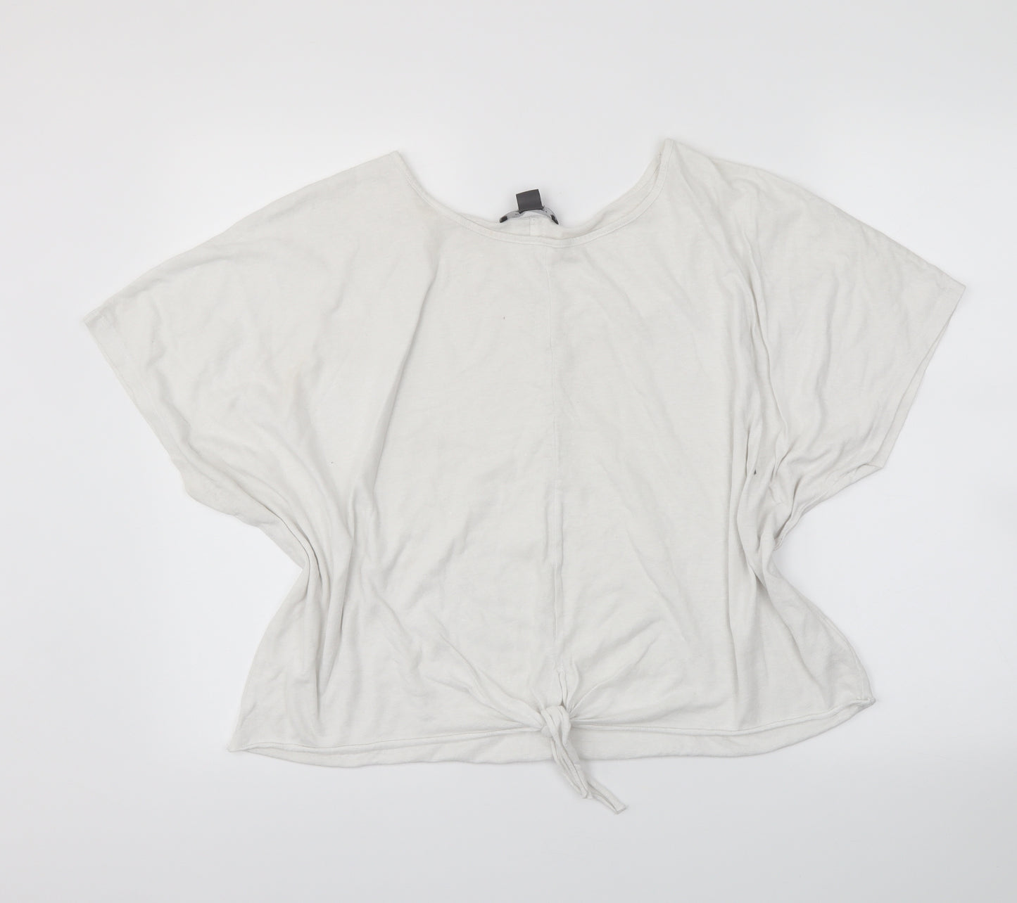 Primark Womens White   Cropped T-Shirt Size L