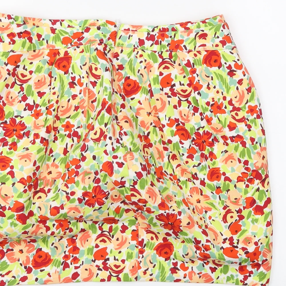 Preworn Womens Yellow Floral  Straight & Pencil Skirt Size 12