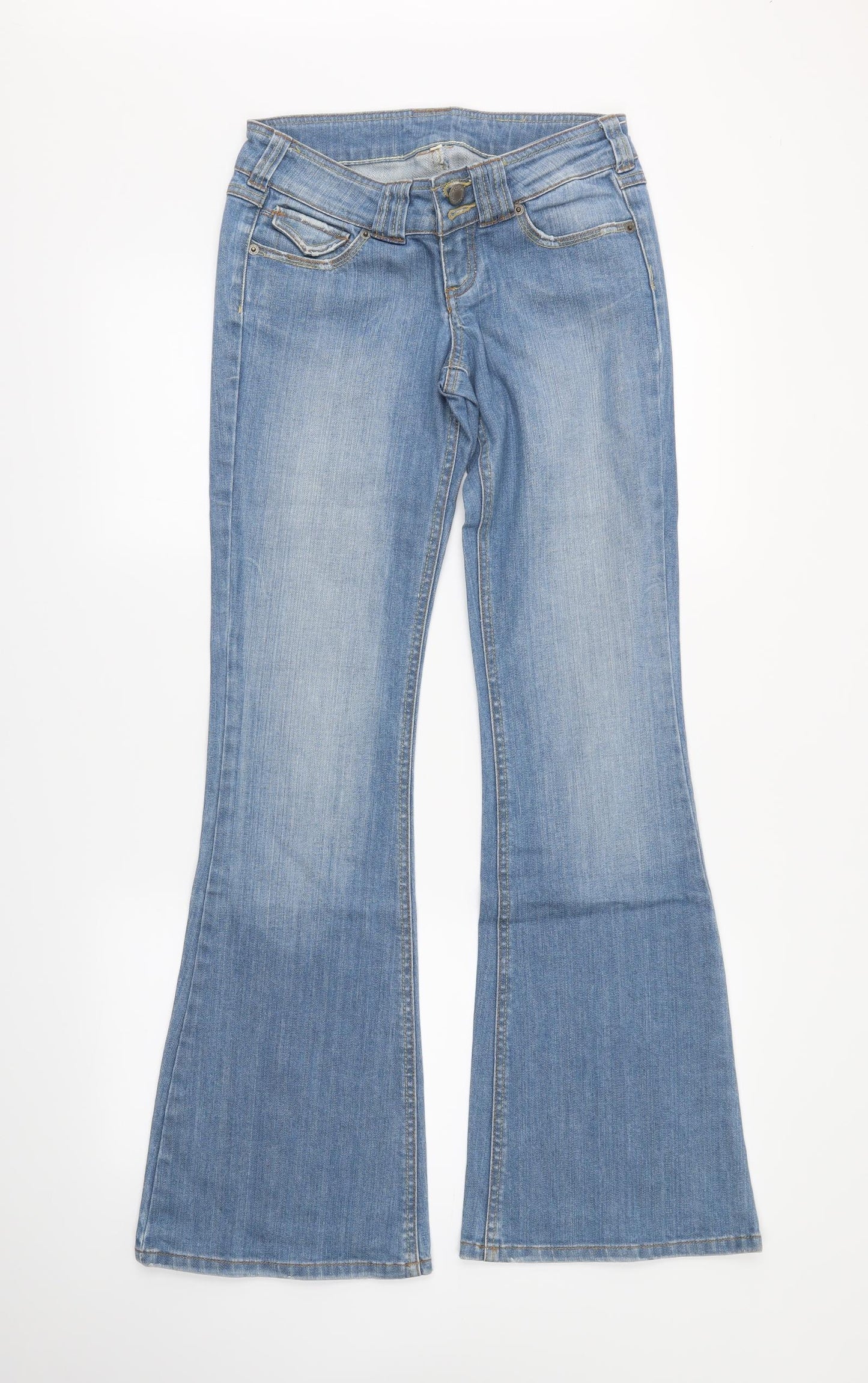 Preworn Womens Blue  Denim Bootcut Jeans Size 8 L29 in