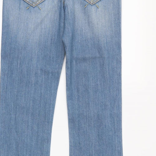 Preworn Womens Blue  Denim Bootcut Jeans Size 8 L29 in