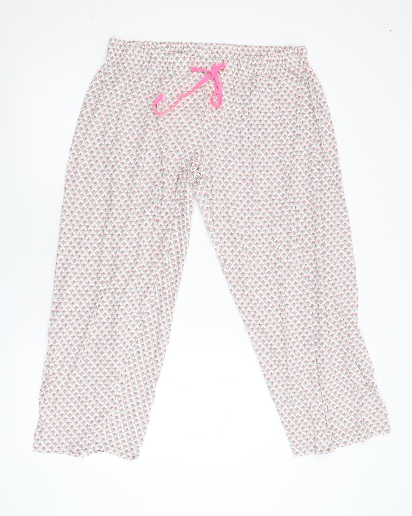Primark Womens Multicoloured Geometric Flannel  Pyjama Pants Size XL