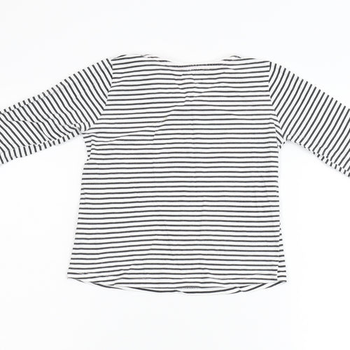 Primark Girls Multicoloured Striped Flannel Ringer T-Shirt Size 3-4 Years