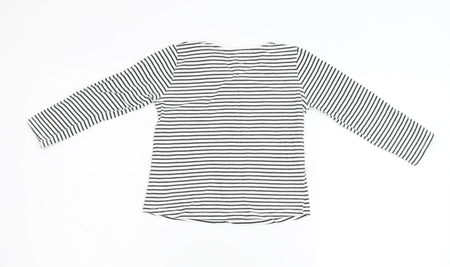 Primark Girls Multicoloured Striped Flannel Ringer T-Shirt Size 3-4 Years