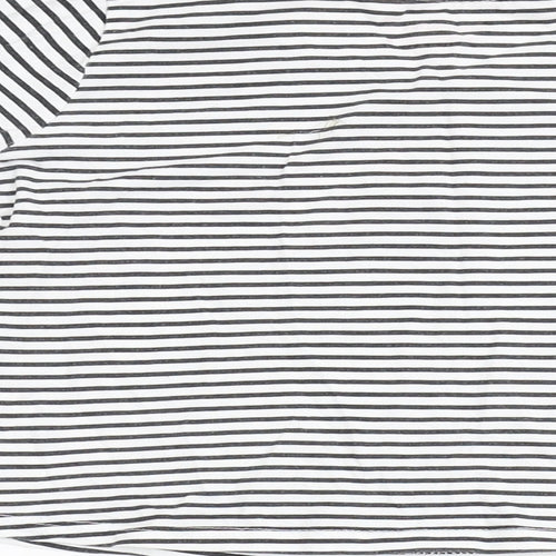 Primark Girls Multicoloured Striped Flannel Ringer T-Shirt Size 3-4 Years