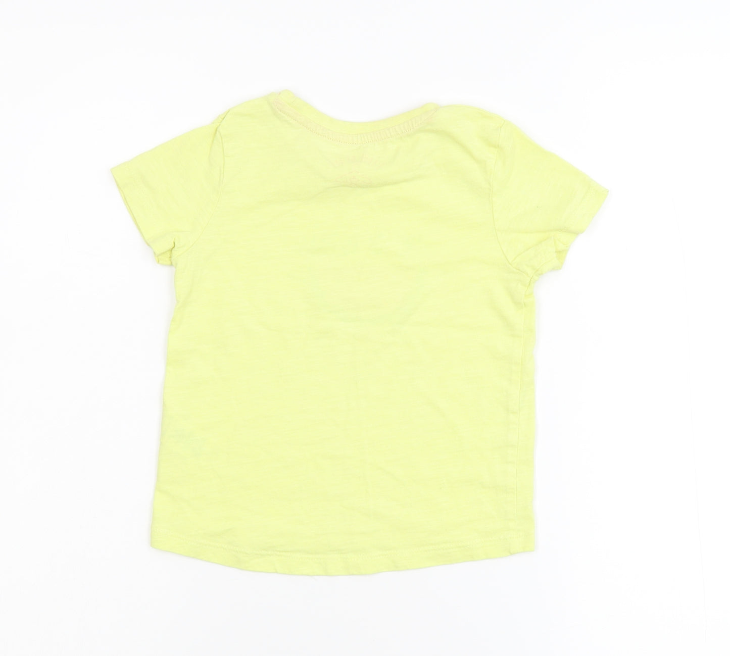 Matalan Girls Yellow  Flannel Basic T-Shirt Size 3-4 Years