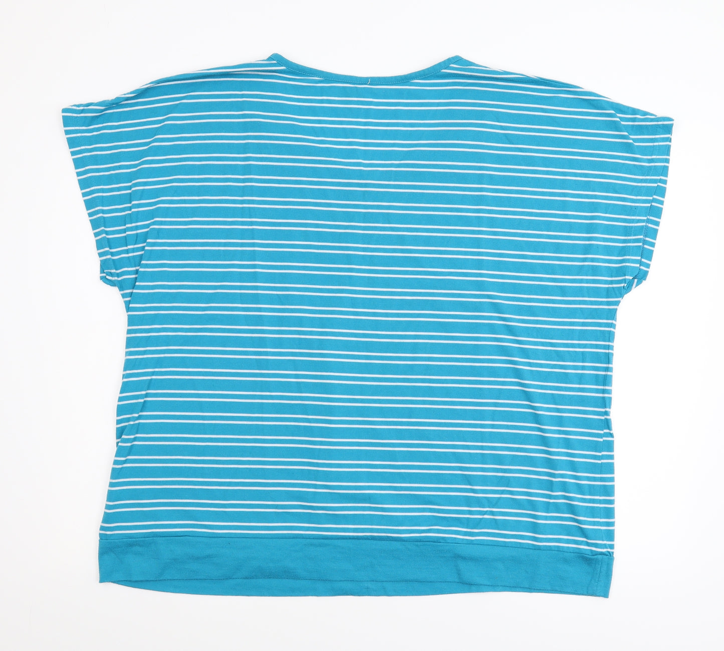 BM Womens Blue Striped Jersey Basic T-Shirt Size 24
