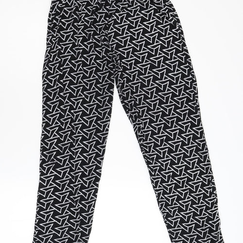 Preworn Boys Black Geometric Flannel  Pyjama Pants Size L