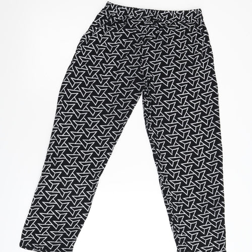 Preworn Boys Black Geometric Flannel  Pyjama Pants Size L