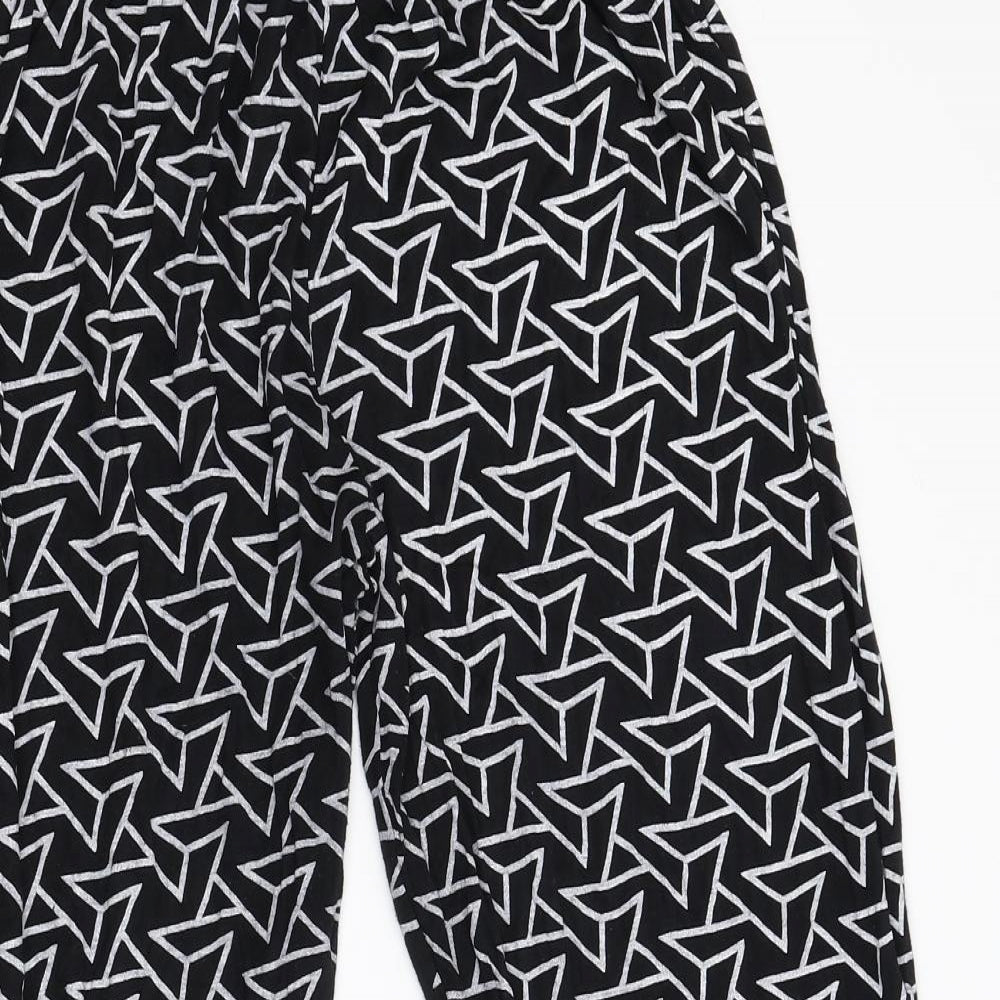 Preworn Boys Black Geometric Flannel  Pyjama Pants Size L