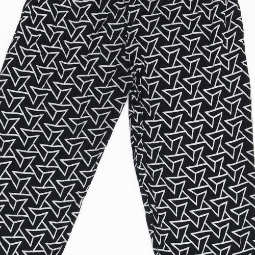 Preworn Boys Black Geometric Flannel  Pyjama Pants Size L
