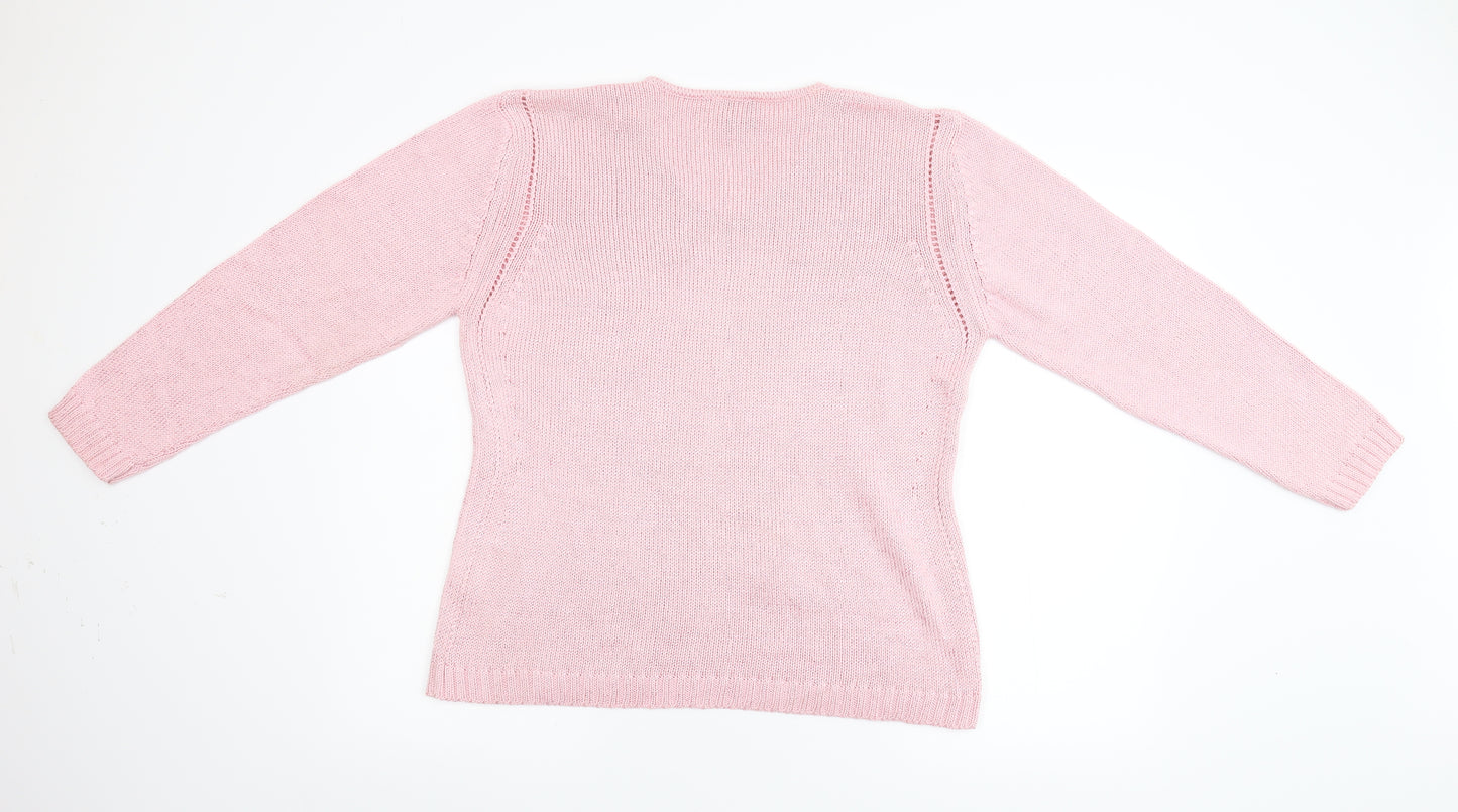 Olsen Womens Pink  Knit Pullover Jumper Size 16
