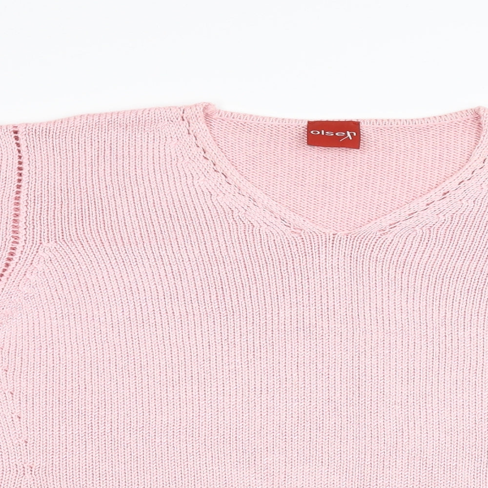 Olsen Womens Pink  Knit Pullover Jumper Size 16