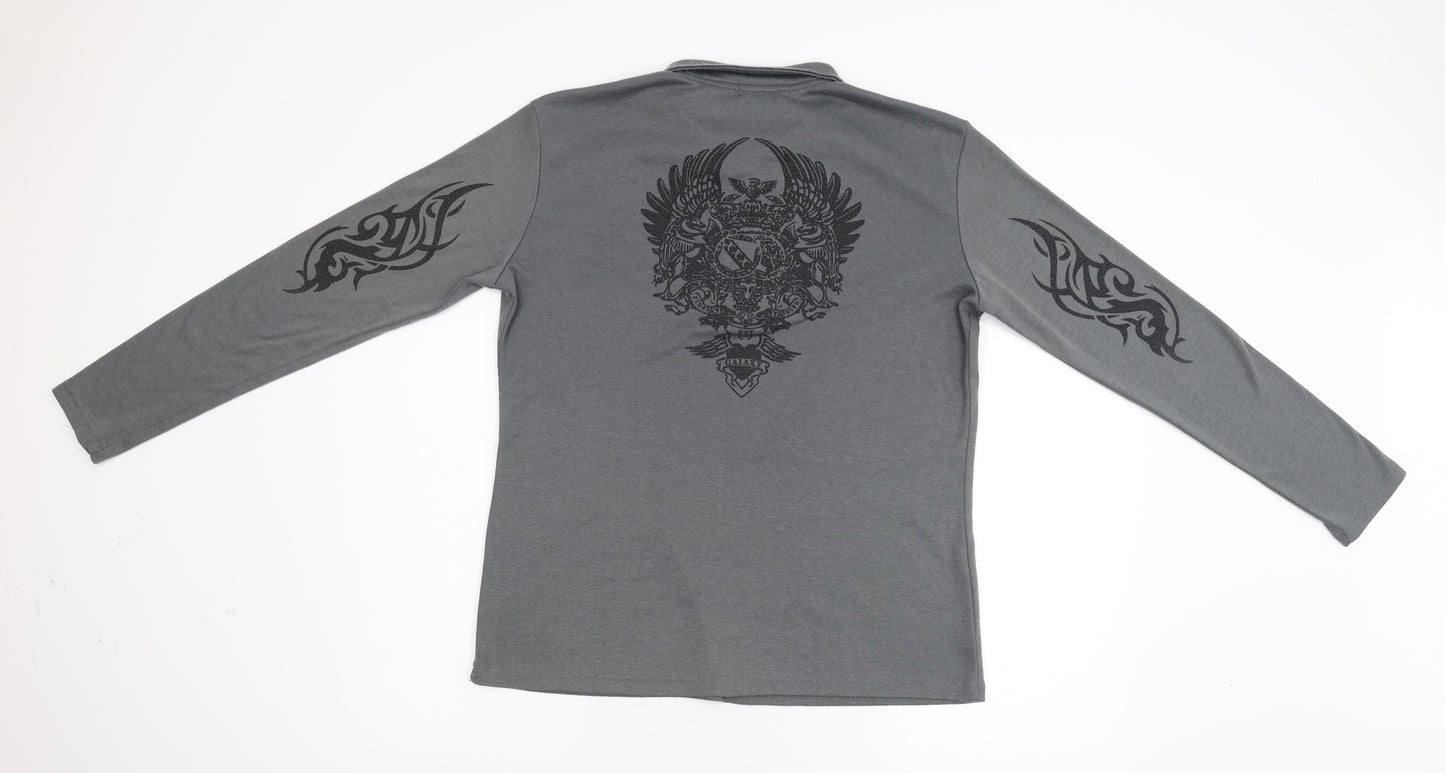 VSKA Mens Grey  Flannel  Polo Size M