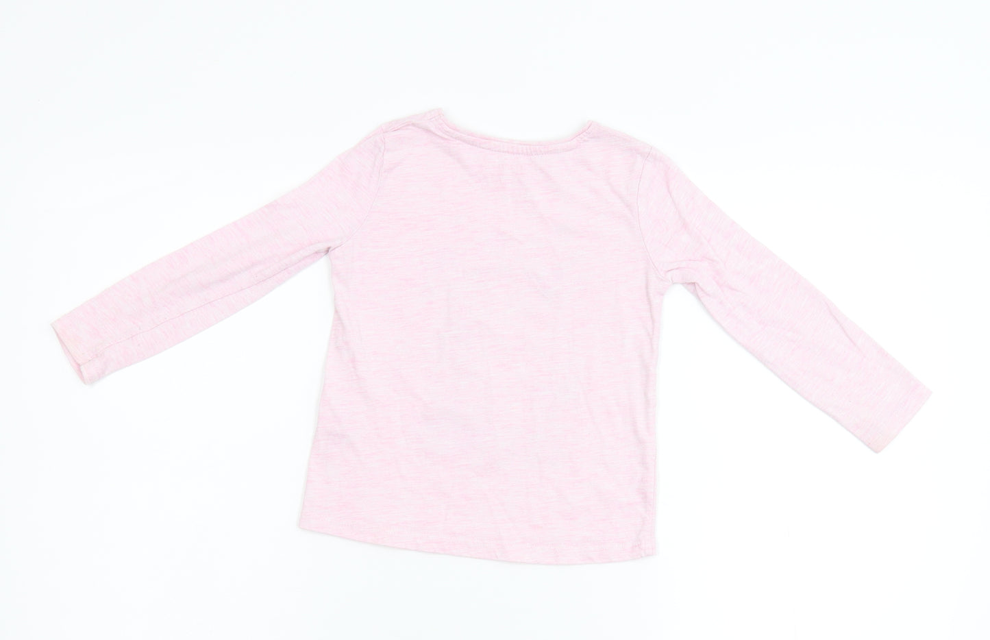Primark Girls Pink  Flannel Basic T-Shirt Size 3-4 Years  - Unicorn