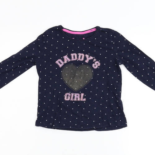 Primark Girls Blue  Flannel Basic T-Shirt Size 3-4 Years  - Daddy's Girl
