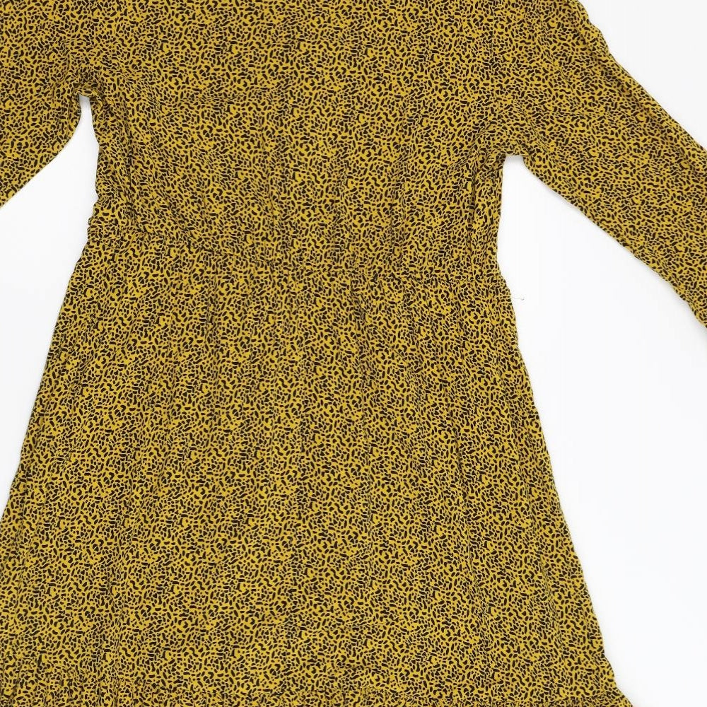 Matalan Womens Yellow Animal Print  Slip Dress  Size 12
