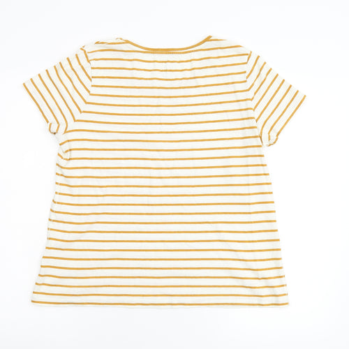 Fat Face Womens Beige Striped Flannel Basic T-Shirt Size 12
