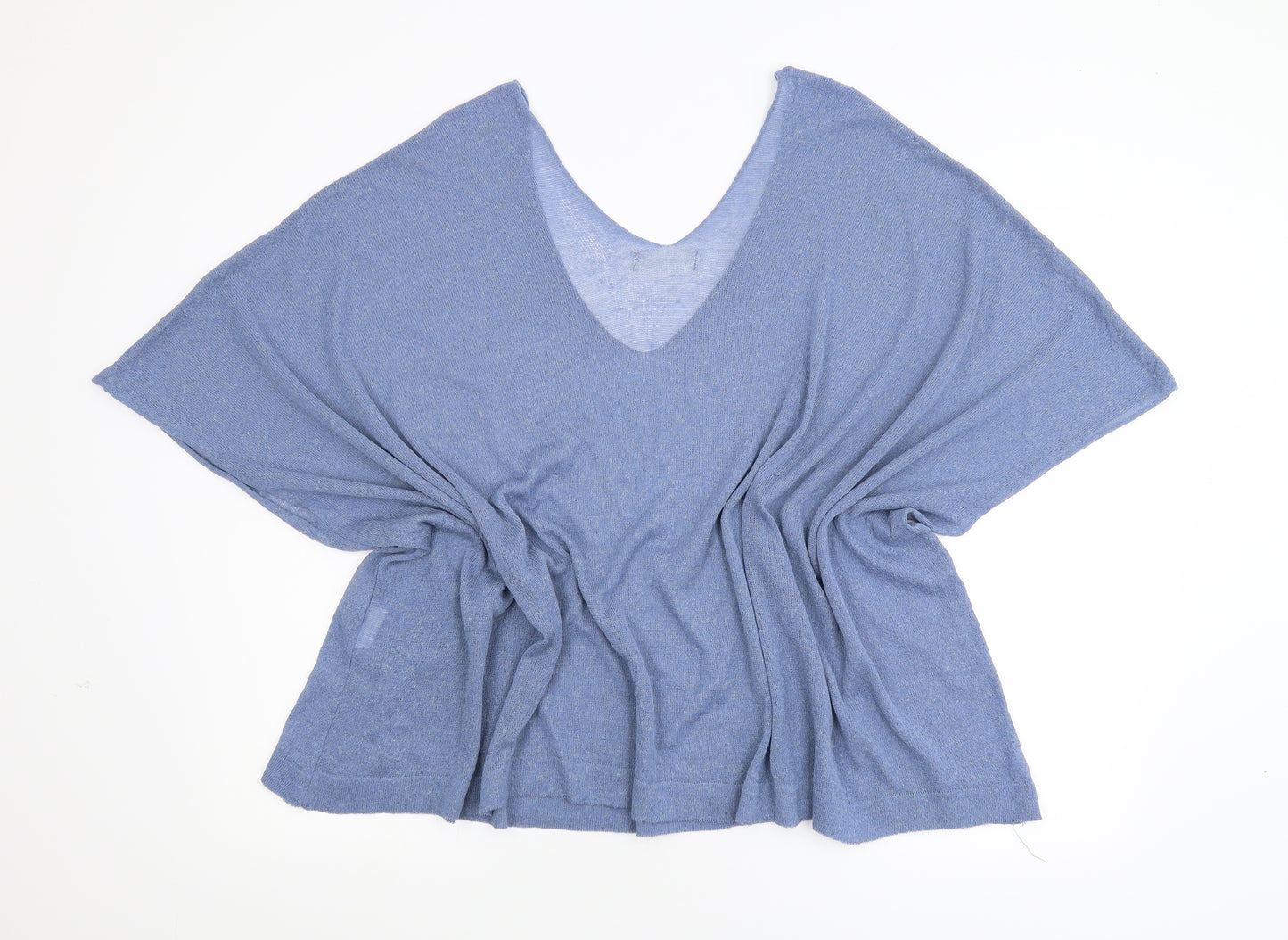 Preworn Womens Blue  Knit Basic Blouse Size L