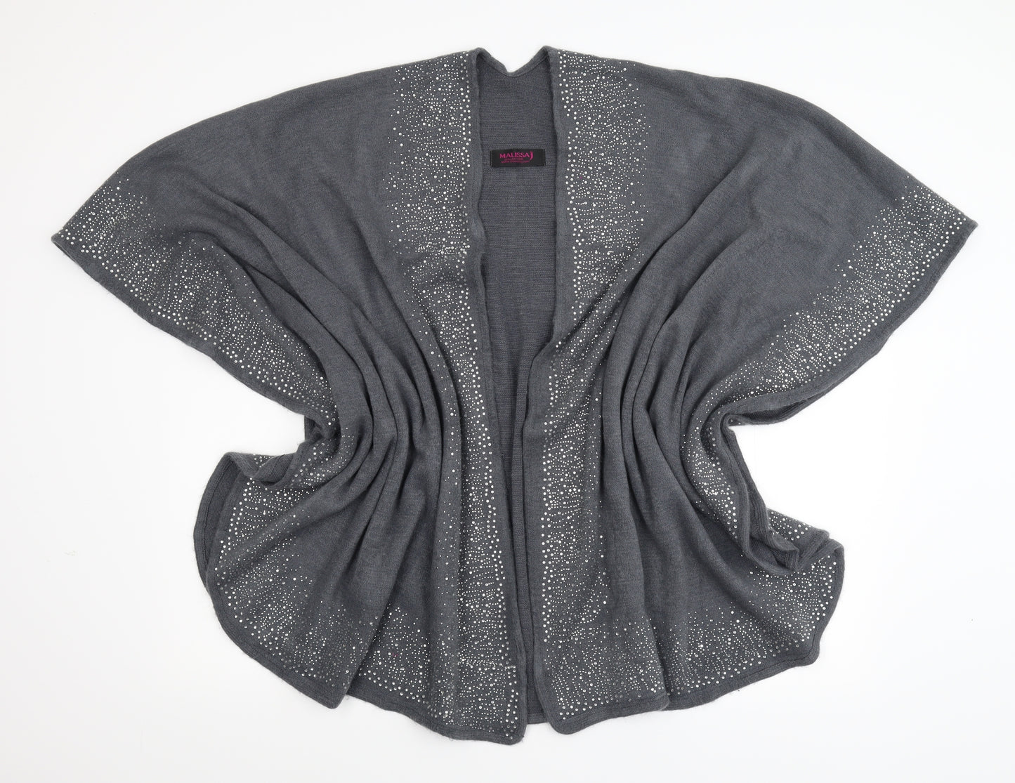 Malissa Womens Grey  Knit Cape Jumper One Size