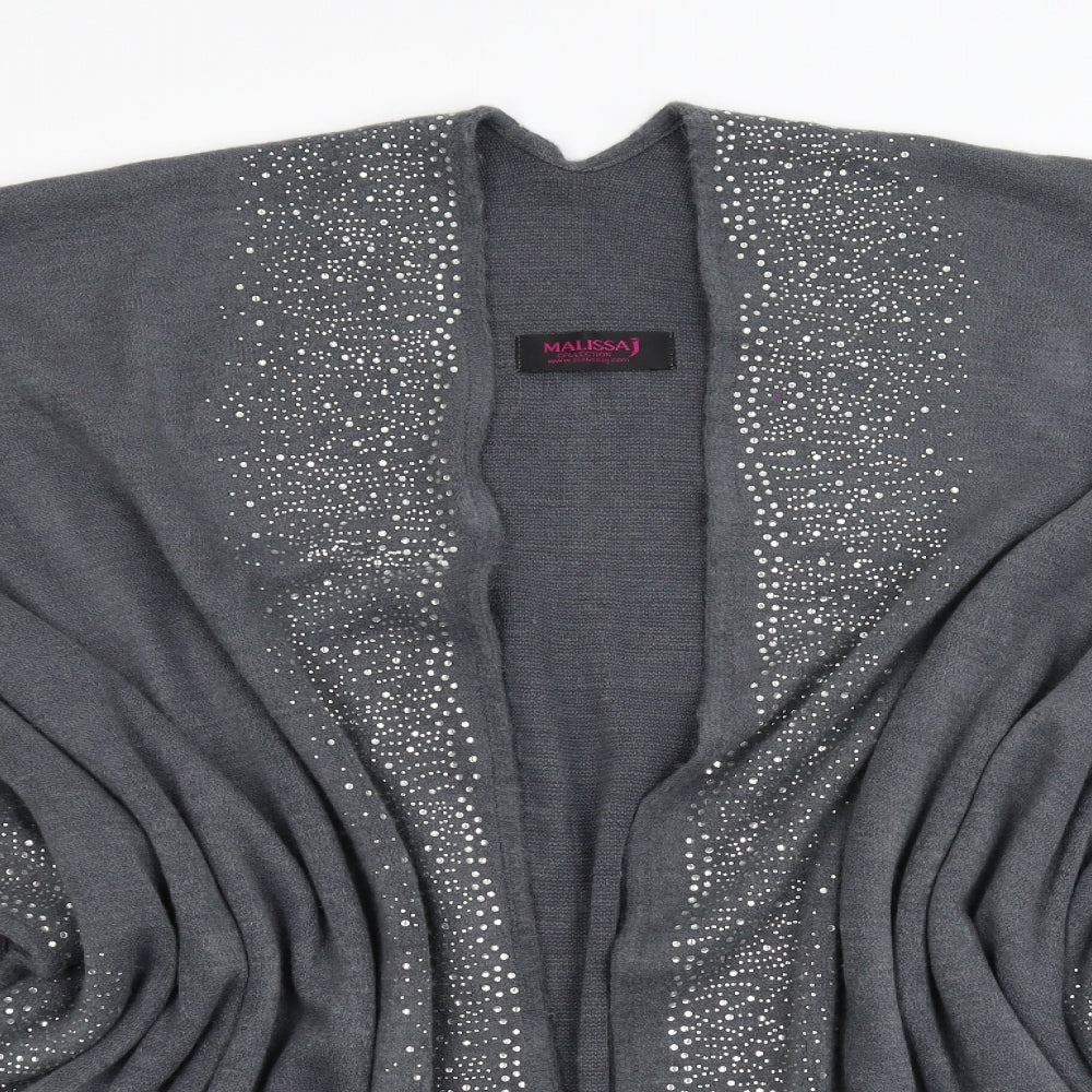 Malissa Womens Grey  Knit Cape Jumper One Size