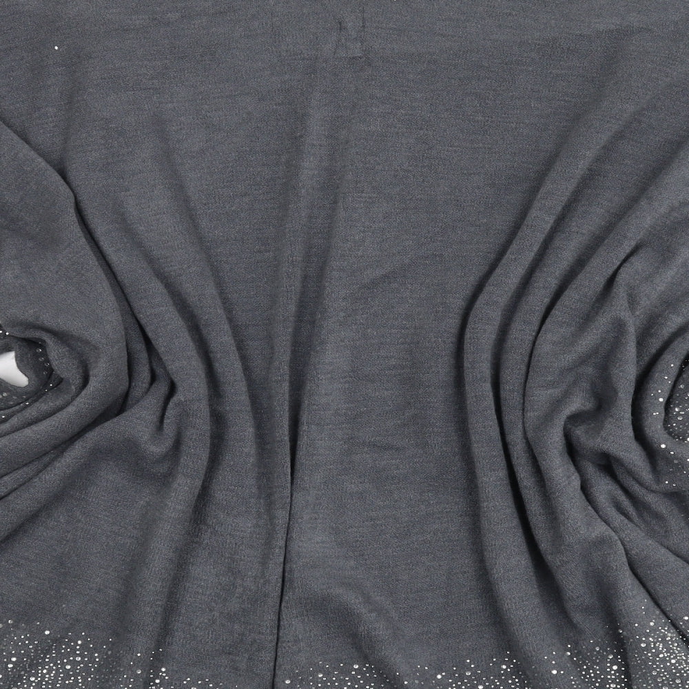 Malissa Womens Grey  Knit Cape Jumper One Size