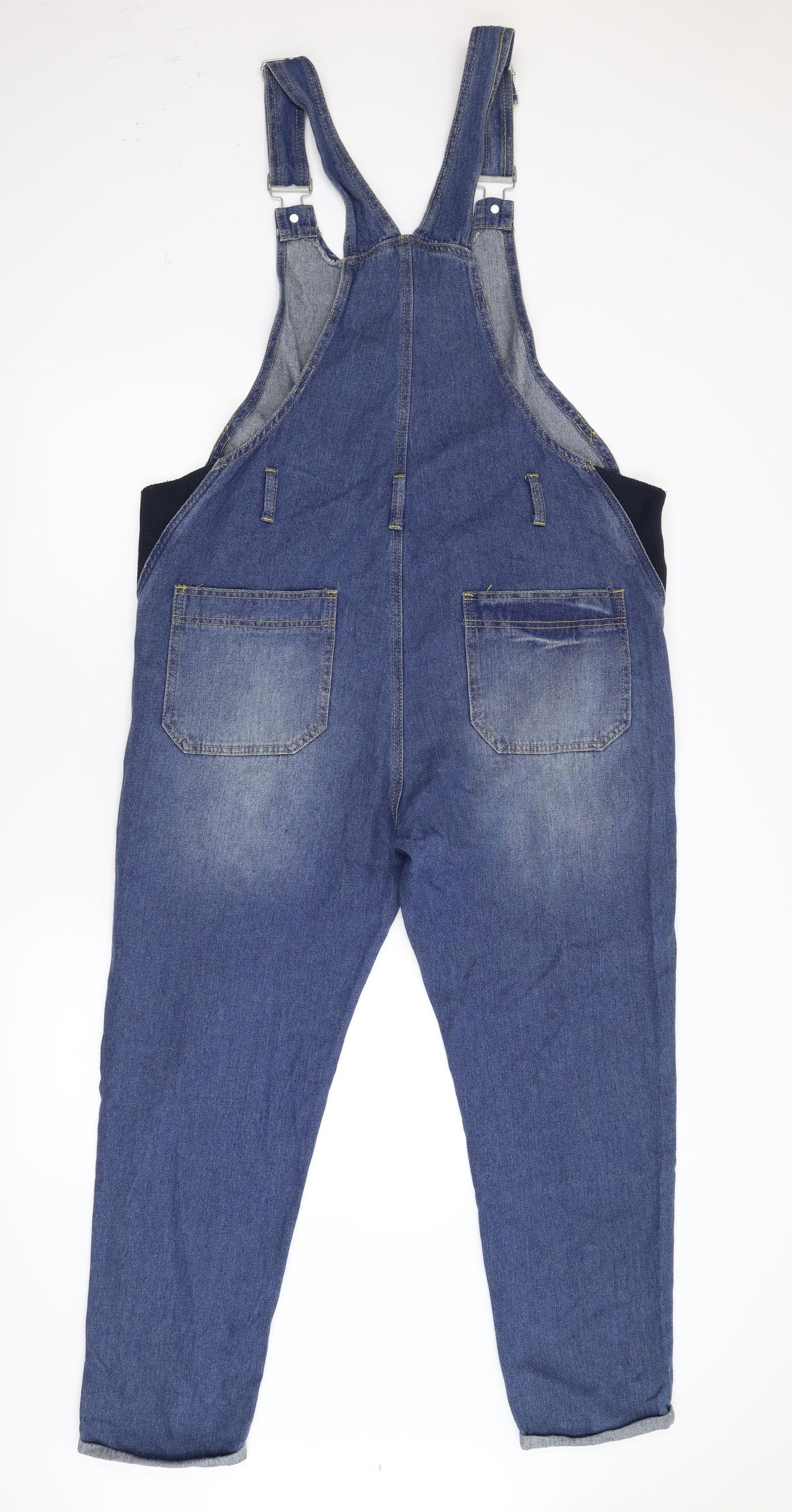 The Rocknrev Womens Blue  Damask Dungaree One-Piece Size 14 L26 in