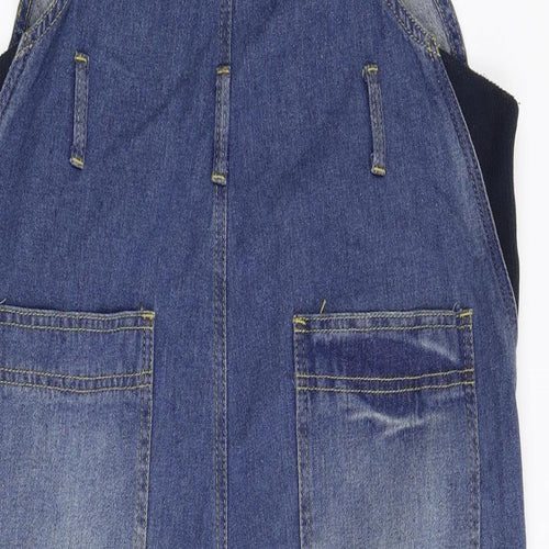 The Rocknrev Womens Blue  Damask Dungaree One-Piece Size 14 L26 in