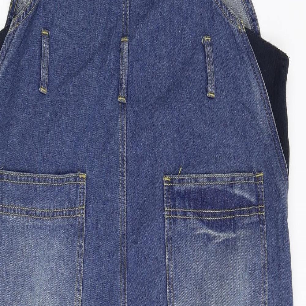 The Rocknrev Womens Blue  Damask Dungaree One-Piece Size 14 L26 in
