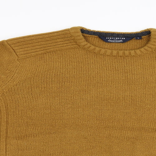 Kensington Mens Yellow  Knit Pullover Jumper Size L