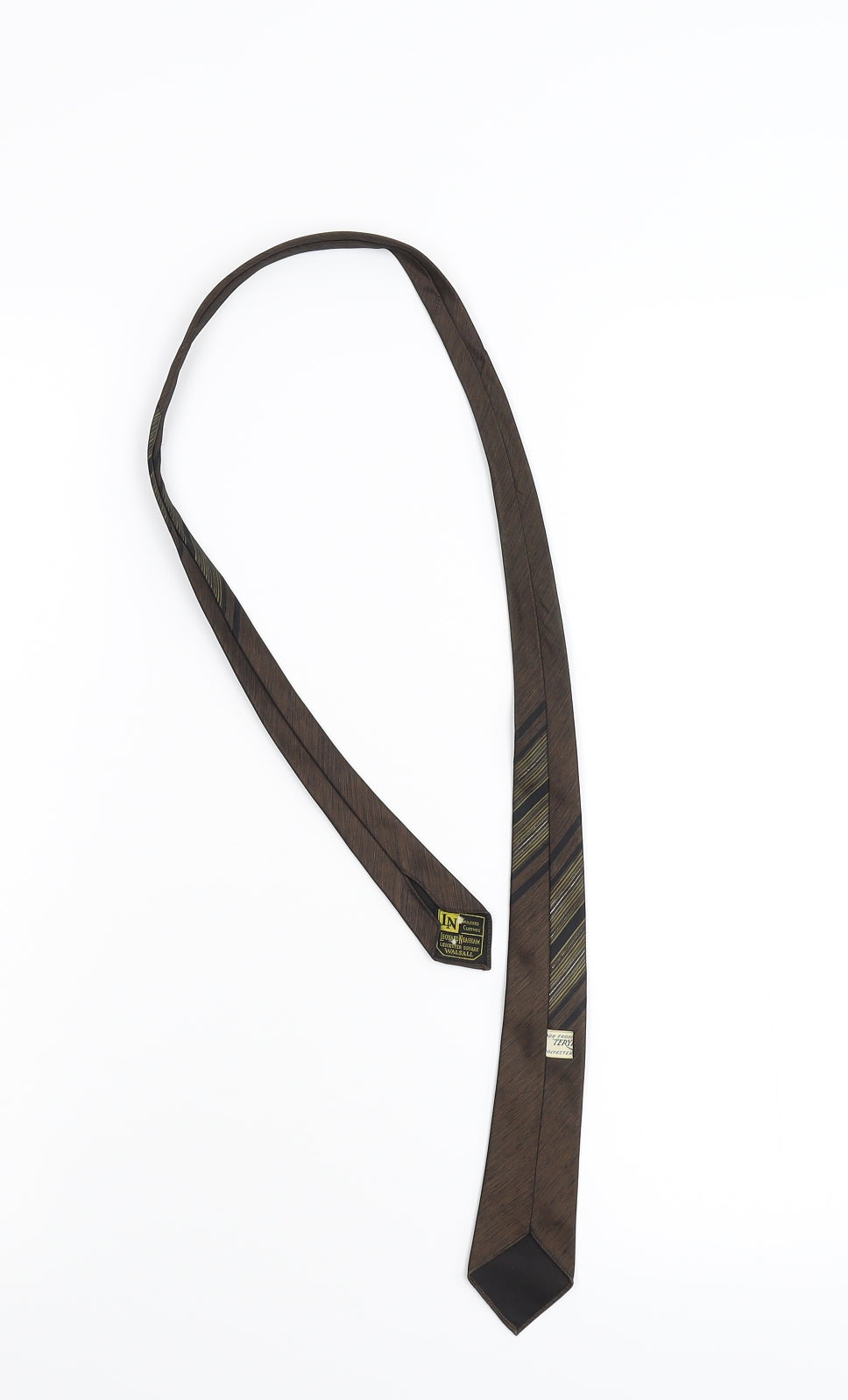 Terylene Mens Bronze Striped  Pointed Tie One Size