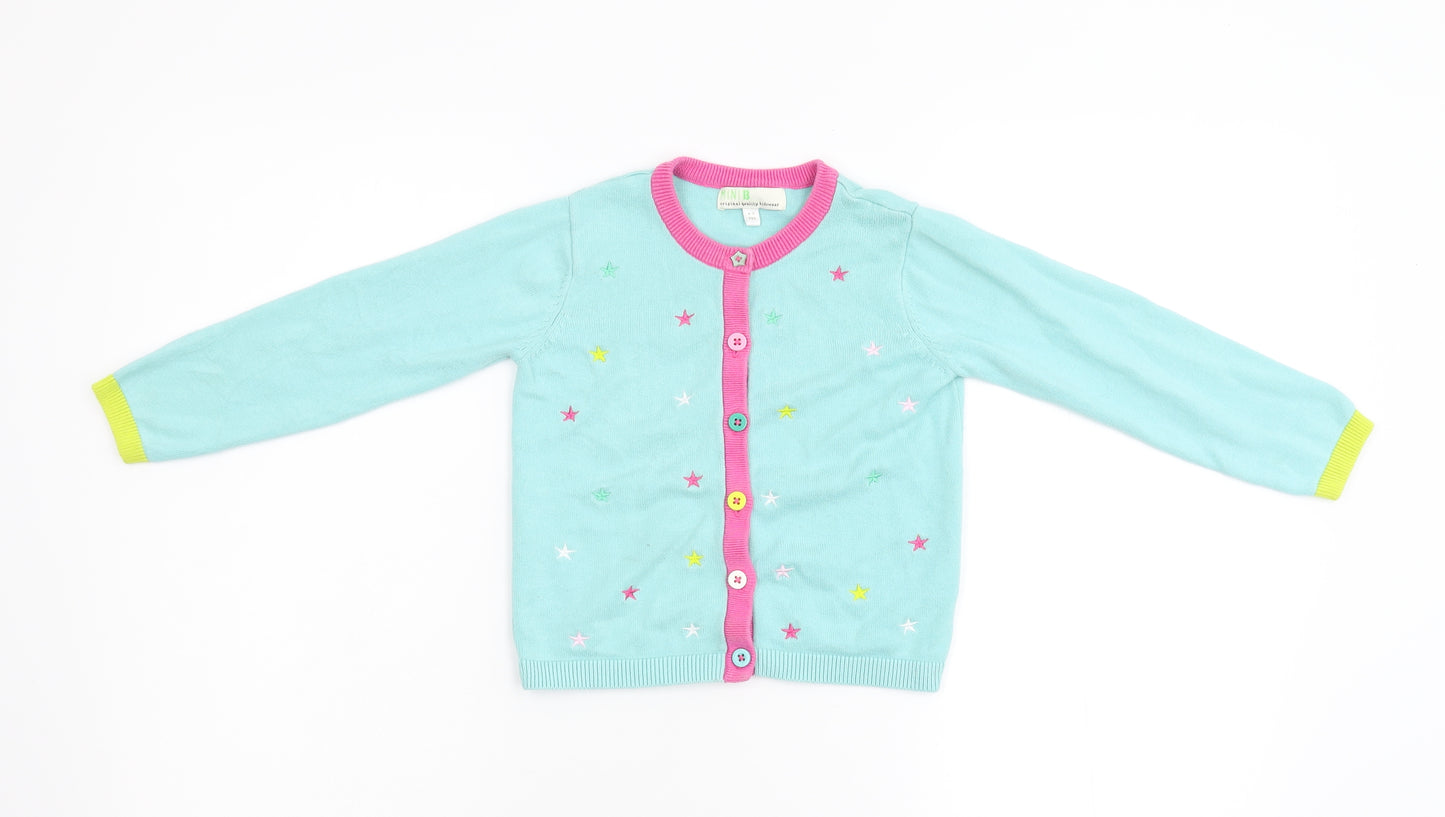 Mini B Girls Green  Knit Cardigan Jumper Size 4-5 Years
