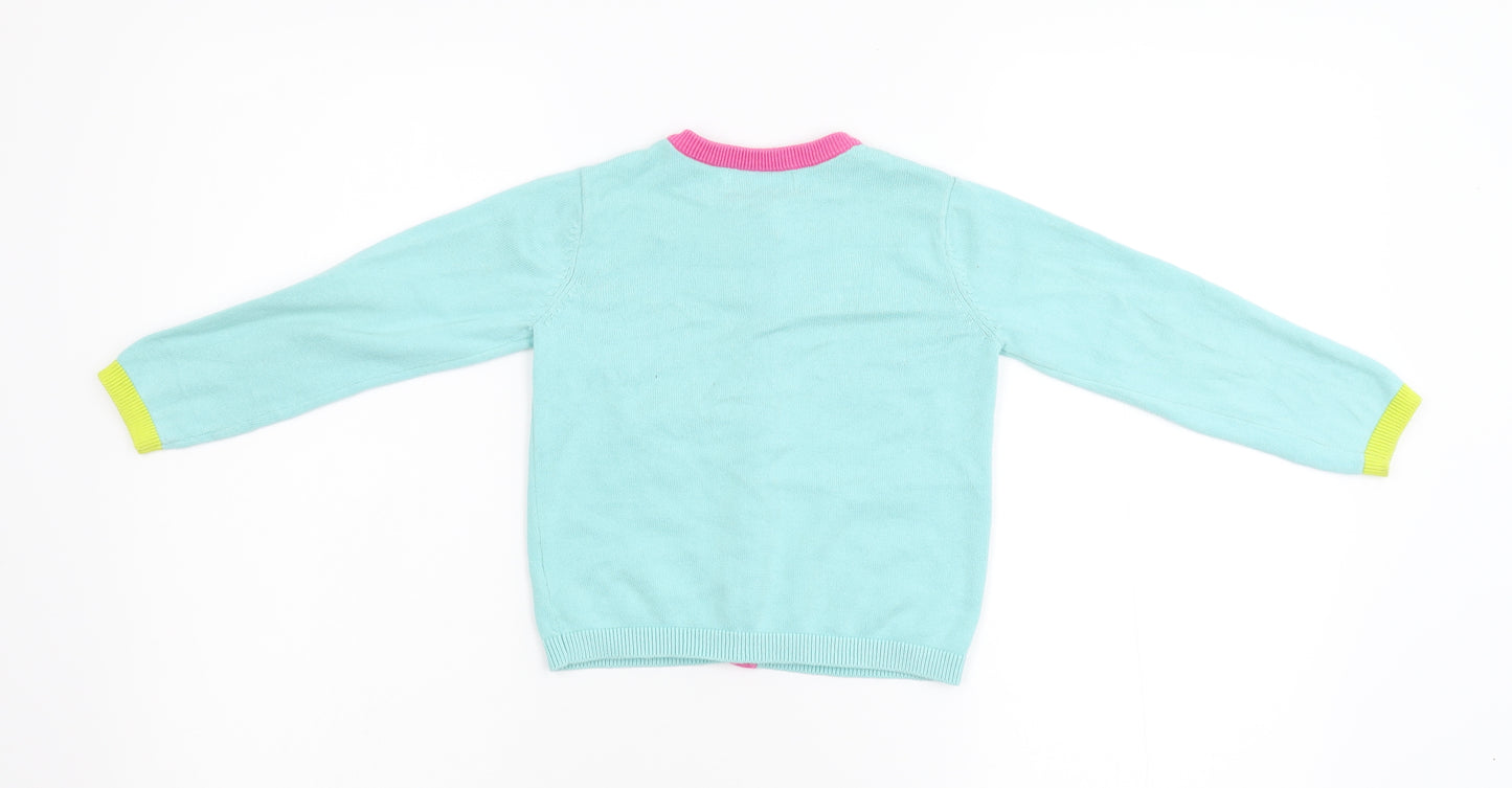 Mini B Girls Green  Knit Cardigan Jumper Size 4-5 Years