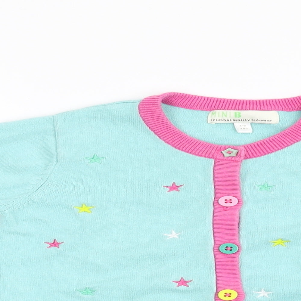 Mini B Girls Green  Knit Cardigan Jumper Size 4-5 Years