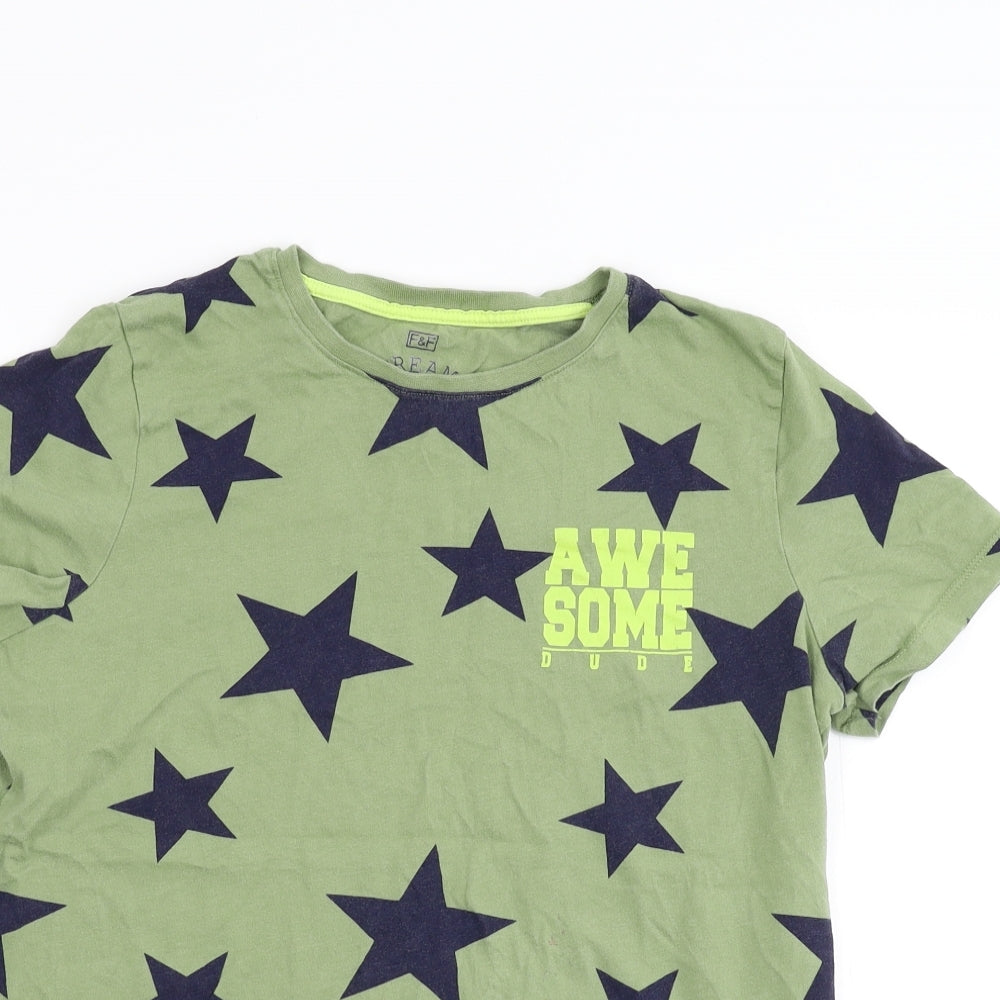 F&F Boys Gold  Flannel Basic T-Shirt Size 13-14 Years  - Awesome Dude