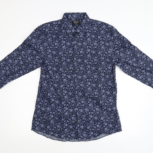 Burton Mens Blue Floral   Button-Up Size L
