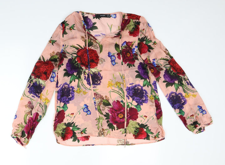 Hallhuber Womens Pink Floral  Basic Blouse Size 6
