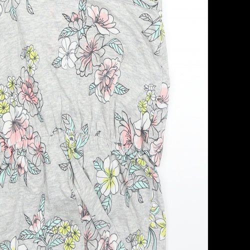 F&F Girls Grey Floral  Playsuit One-Piece Size 4-5 Years
