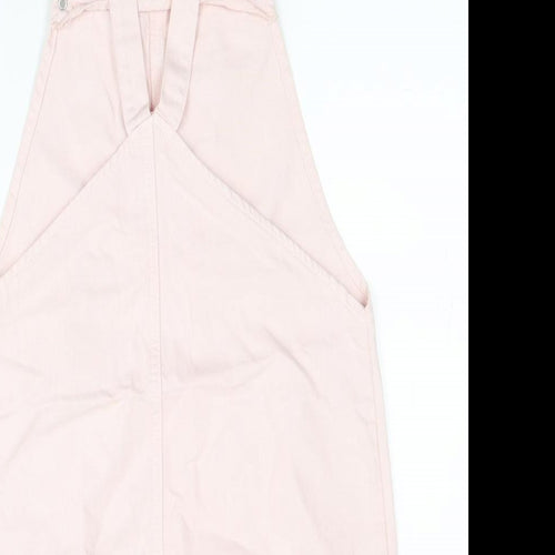 Topshop Womens Pink  Denim A-Line  Size 12  - Dungaree Dress