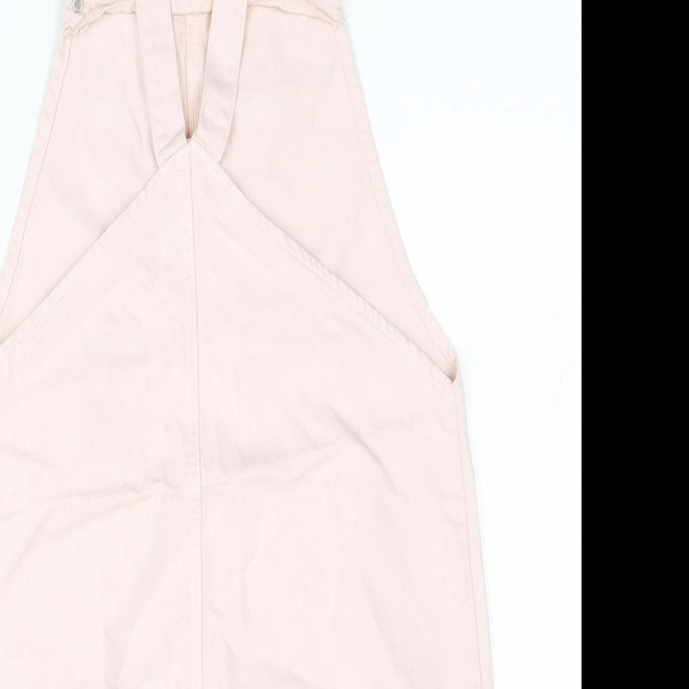 Topshop Womens Pink  Denim A-Line  Size 12  - Dungaree Dress