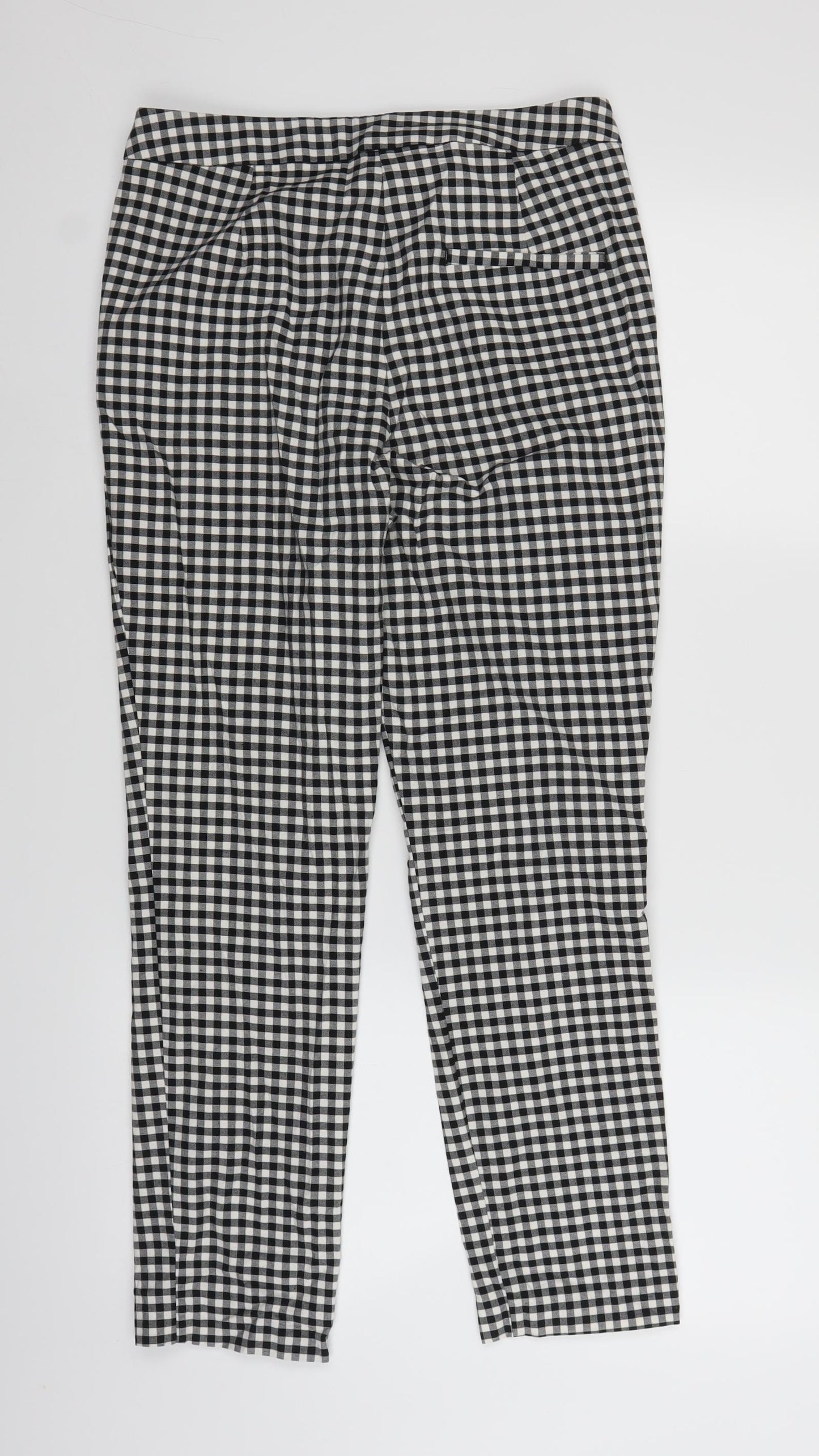 Zara Womens Grey Plaid  Capri Trousers Size M L27 in
