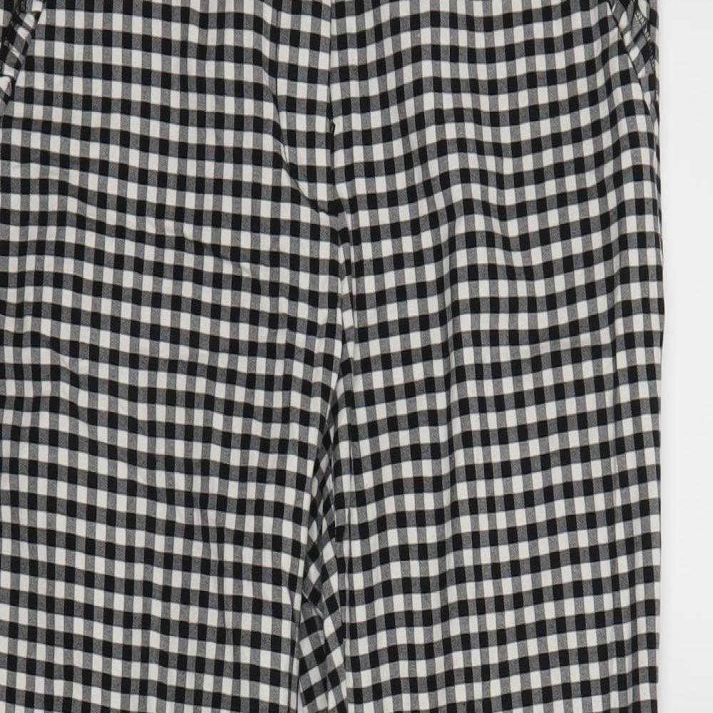 Zara Womens Grey Plaid  Capri Trousers Size M L27 in
