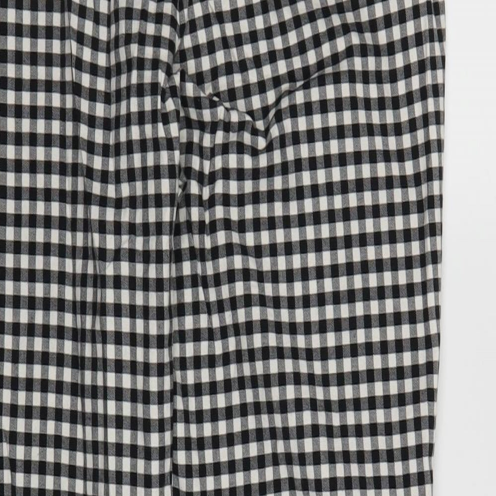 Zara Womens Grey Plaid  Capri Trousers Size M L27 in