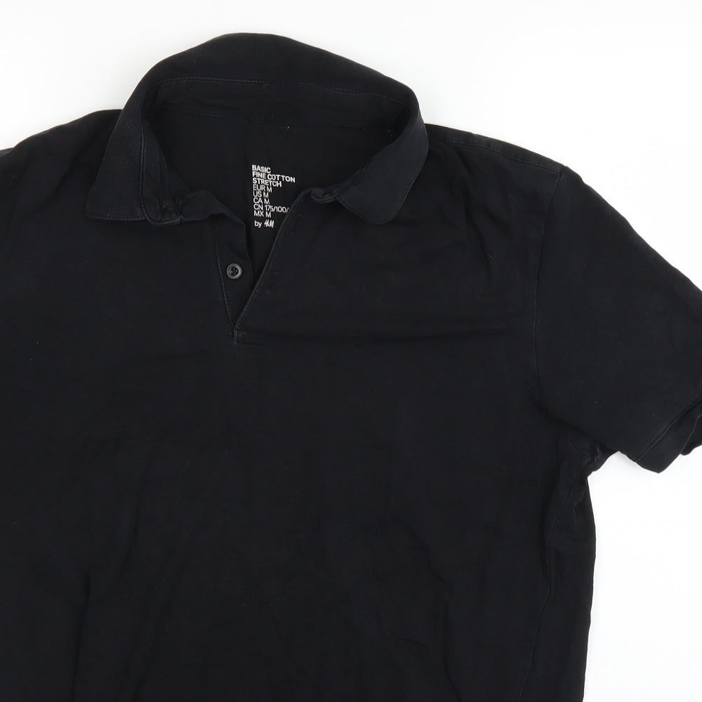 H&M Mens Black    Polo Size M