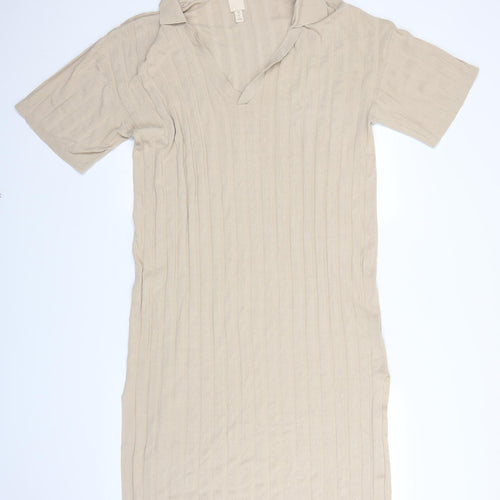 H&M Womens Beige   T-Shirt Dress  Size L