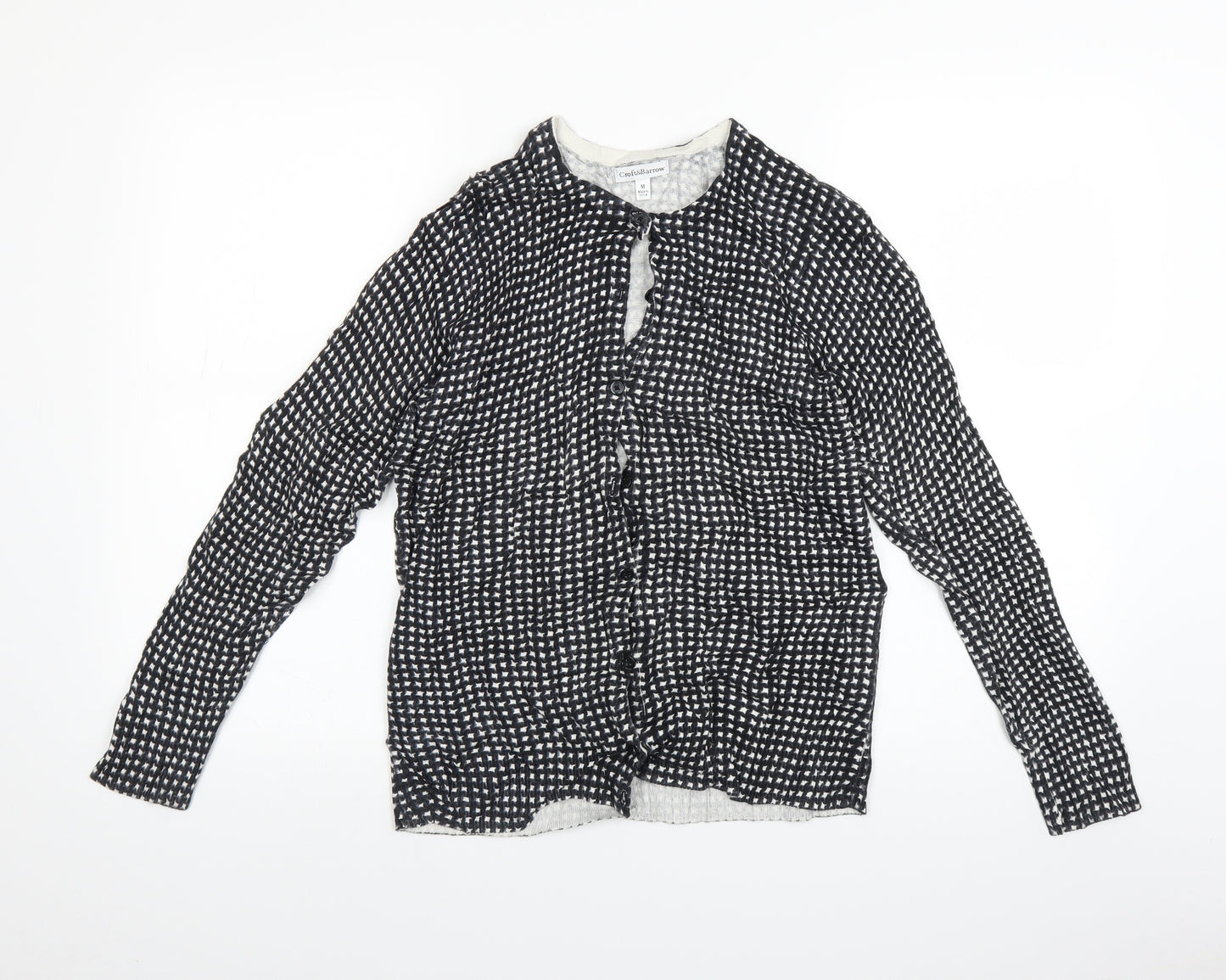 Croft & Barrow Womens Grey Polka Dot  Cardigan Jumper Size M
