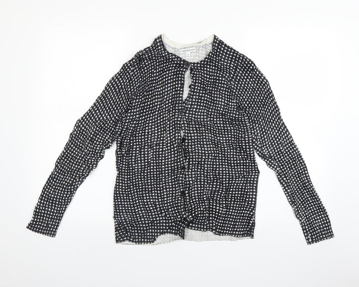 Croft & Barrow Womens Grey Polka Dot Cardigan Jumper Size M