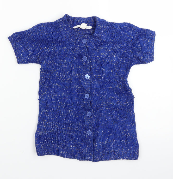 Pumpkin Patch Girls Blue Cardigan Jumper Size 4 Years