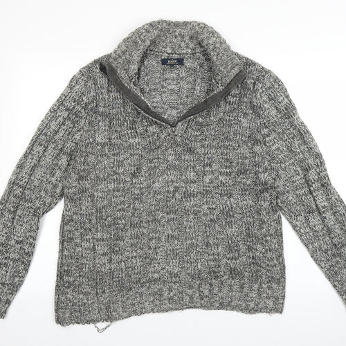 Easy Mens Grey  Knit Pullover Sweatshirt Size M