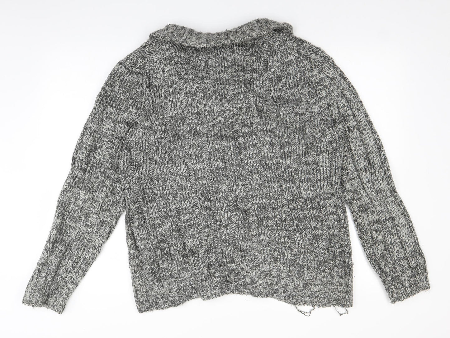 Easy Mens Grey  Knit Pullover Sweatshirt Size M