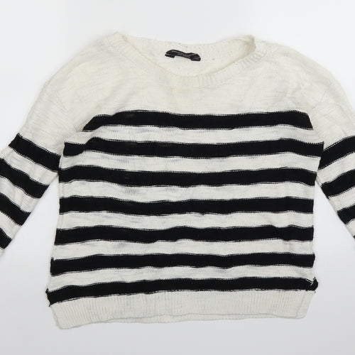 Dorothy Perkins Womens White  Knit Pullover Jumper Size 10